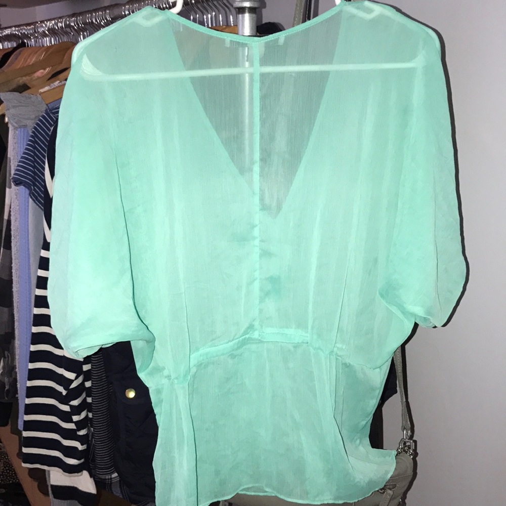 Shear turquoise blouse - Picture 2 of 2